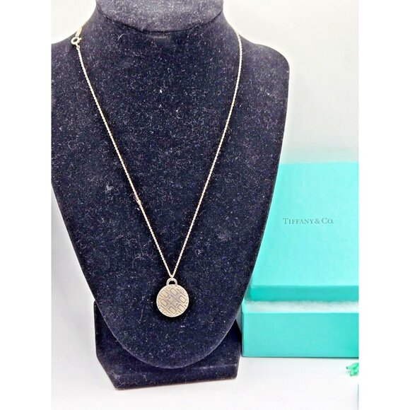 Tiffany & Co. Jewelry - Tiffany & Co sterling signed 45 year clinique necklace 18" chain 1" pendant
